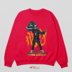 Hip Hop Mando Baby Yoda Cute Red Sweatshirt