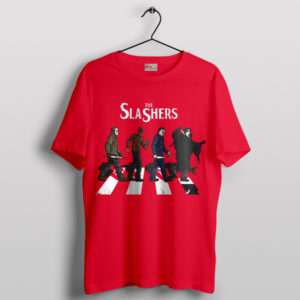 Horror Movie Villains Abbey Road Red T-Shirt