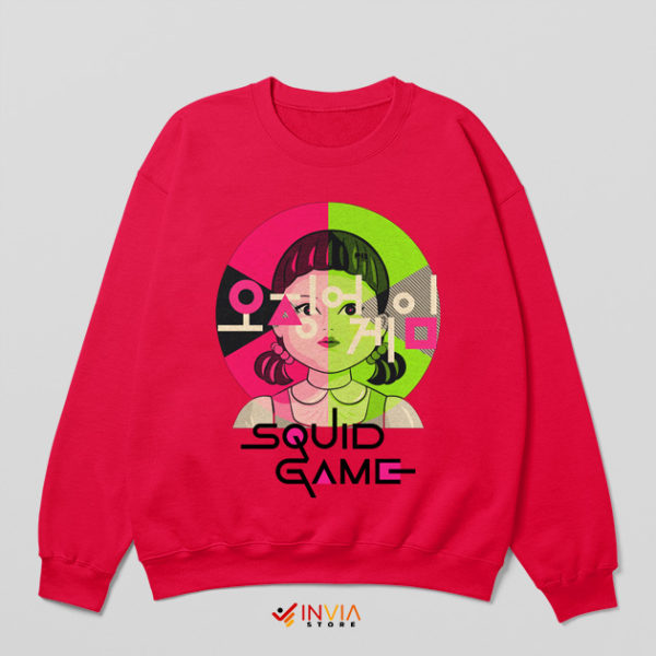 Horror with Squid Game 2 Doll Red Sweatshirt