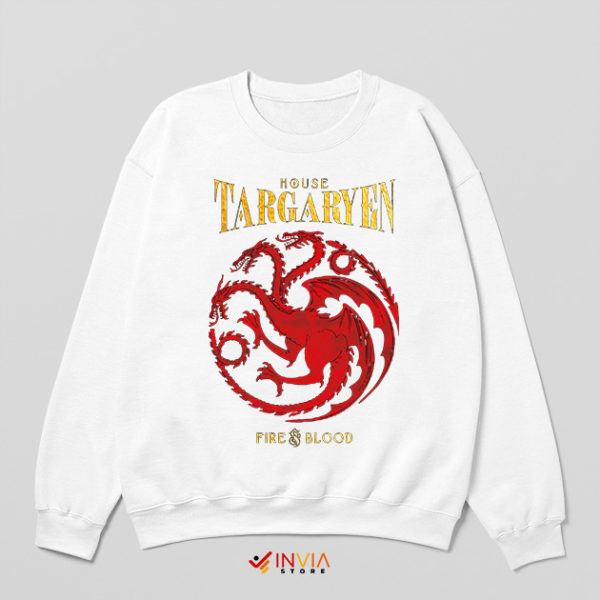 House Targaryen Flag Dragons White Sweatshirt