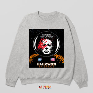 Iconic Horror Michael Myers in NASA Sport Grey Sweatshirt