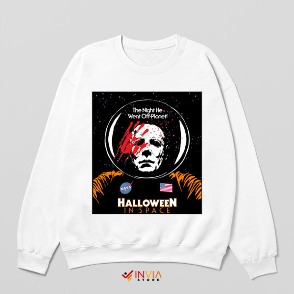 Iconic Horror Michael Myers in NASA White Sweatshirt