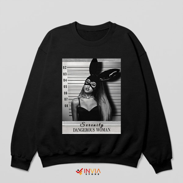 Iconic Pop Artwear Ariana Grande's Mugshot Black Sweatshirt