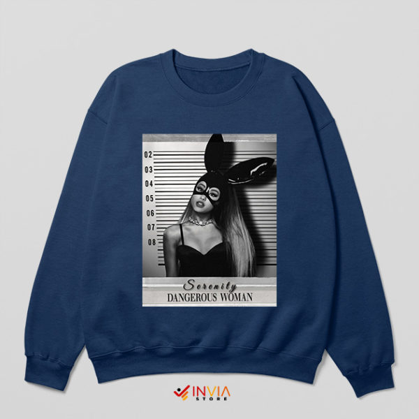 Iconic Pop Artwear Ariana Grande's Mugshot Navy Sweatshirt