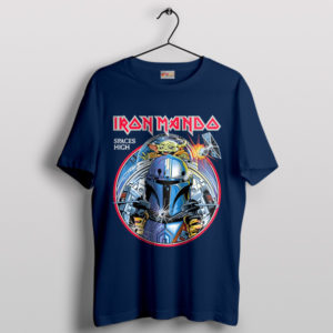 Iron Mando the Hunter Mandalorian 3 Navy T-Shirt