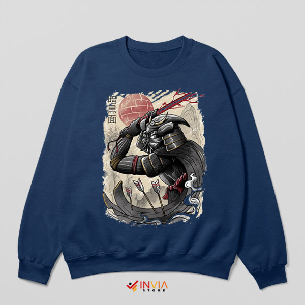 Japanese Art Samurai Darth Vader Navy Sweatshirt