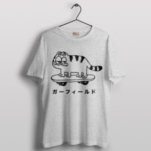 Japanese Garfield Anime Graphic Sport Grey T-Shirt