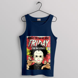 Jason Voorhees I'm In Love Friday Navy Tank Top