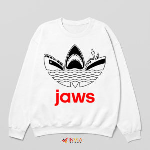 Jaws Boat Origin Adidas Graphic White Sweatshirt