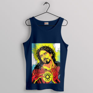 Jesus Iron Man Stark Has A Heart Navy Tank Top