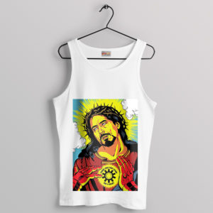 Jesus Iron Man Stark Has A Heart White Tank Top