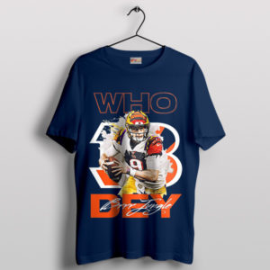 Joey Signature Who Dey Bengals Chant Navy T-Shirt