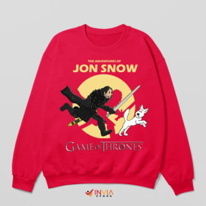 Jon Snow Series Adventures of Tintin Red Sweatshirt