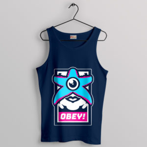 Justice League Starro Comic Obey Navy Tank Top