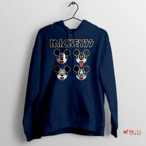 Kiss Band Cartoon Mickey Head Navy Hoodie