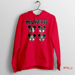 Kiss Band Cartoon Mickey Head Red Hoodie