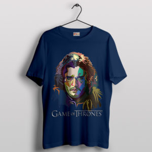 Kit Harington Jon Snow Face Art Navy T-Shirt