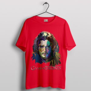 Kit Harington Jon Snow Face Art Red T-Shirt