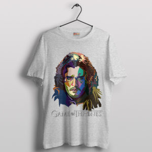 Kit Harington Jon Snow Face Art Sport Grey T-Shirt
