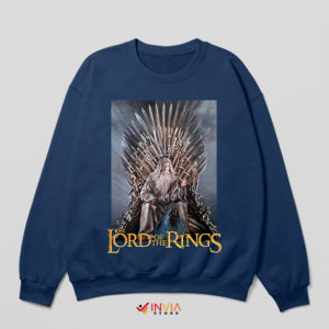 LOTR Gandalf Staff The Iron Throne Navy Sweatshirt