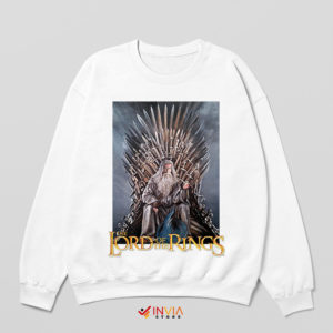 LOTR Gandalf Staff The Iron Throne White Sweatshirt