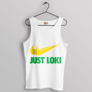 Loki Symbol Just Do It Nike White Tank Top