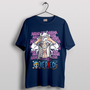 Luffy in Gear 5 Joker Face Smile Navy T-Shirt