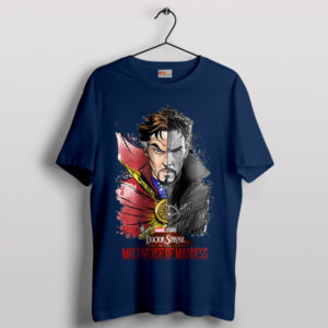 Madness of Multiverse Marvel Art Paint Navy T-Shirt