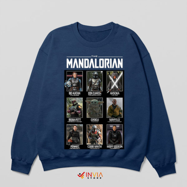 Main Mandalorian 3 Characters Series Navy Sweatshirt