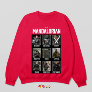 Main Mandalorian 3 Characters Series Red Sweatshirt