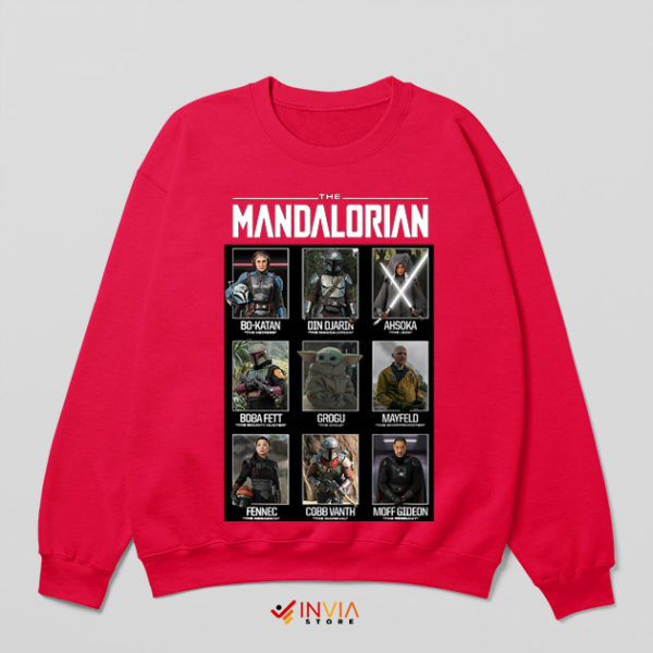 Main Mandalorian 3 Characters Series Red Sweatshirt