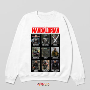 Main Mandalorian 3 Characters Series White Sweatshirt