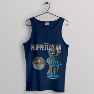 Mando and Baby Yoda Muppets Navy Tank Top