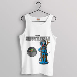 Mando and Baby Yoda Muppets White Tank Top