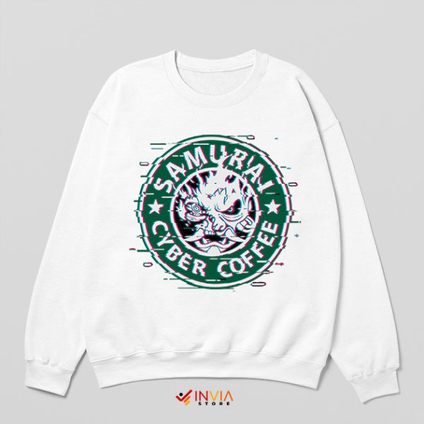 Mask Cyberpunk Characters Starbucks White Sweatshirt