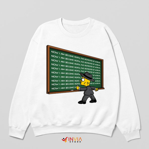 Meme Bart Oppenheimer Bomb White Sweatshirt