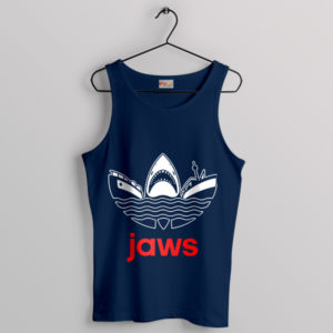 Meme Jaws Film Series Adidas Navy Tank Top