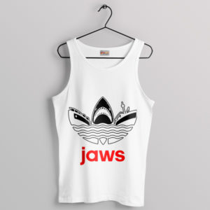 Meme Jaws Film Series Adidas White Tank Top