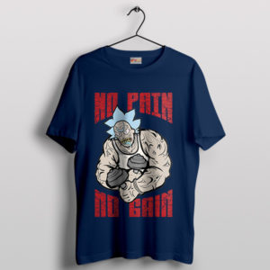 Meme Rick Sanchez Gym Routine Navy T-Shirt