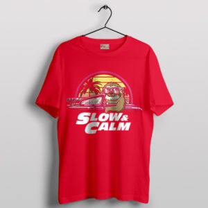 Meme Sloth Slow and Furious Animal Red T-Shirt