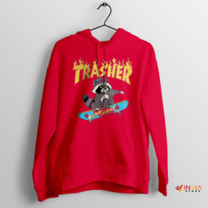 Meme Trash Animals Skate Apparel Red Hoodie