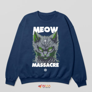 Meow Meow Massacre Halloween Navy Sweatshirt