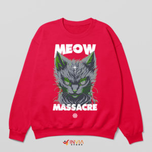 Meow Meow Massacre Halloween Red Sweatshirt