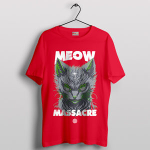 Meow the Cat Massacre Halloween Red T-Shirt