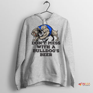 Mess with a Bulldog's Beer Gym Sport Grey Hoodie