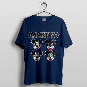 Mickey Clubhouse Kiss Band History Navy T-Shirt