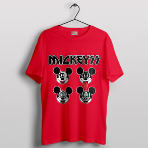 Mickey Clubhouse Kiss Band History Red T-Shirt