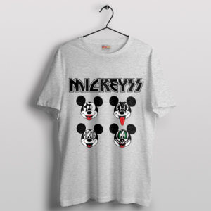 Mickey Clubhouse Kiss Band History Sport Grey T-Shirt