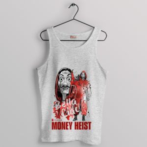 Money Heist Head of the Plan Bella Ciao Sport Grey Tank Top