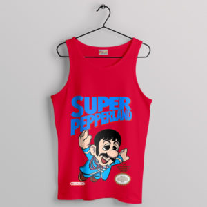 Music Pepperland Super Mario Bros Nes Red Tank Top